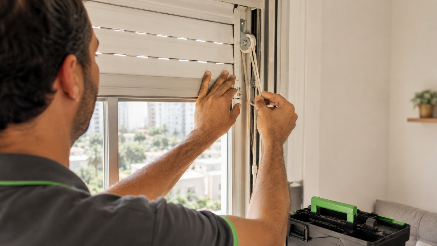 טכנאי מתקן תריס גלילה ידני — החלפת רצועות ומנגנון, משה מאיר בגוש דן